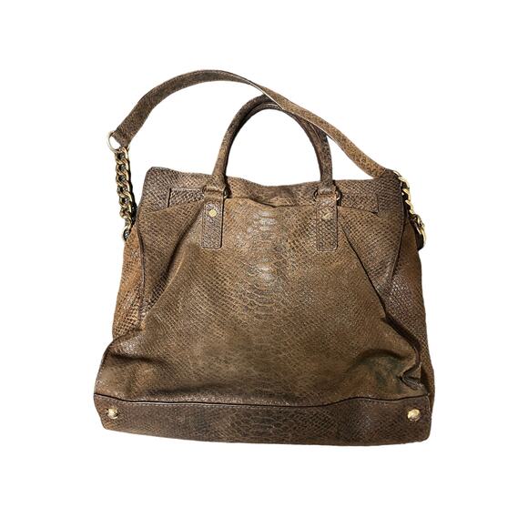 Michael Kors Large Hamilton‎ Crocodile Brown Tote! Rare Purse Bag - Picture 7 of 14
